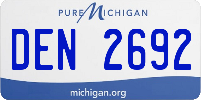MI license plate DEN2692