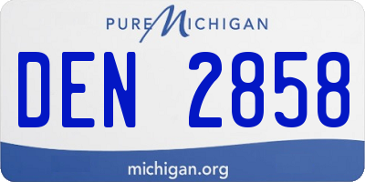 MI license plate DEN2858