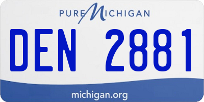 MI license plate DEN2881