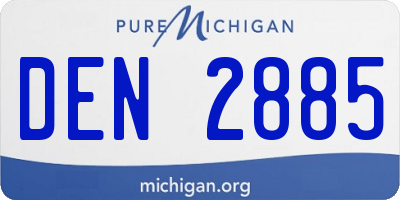 MI license plate DEN2885