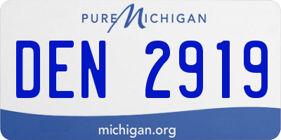 MI license plate DEN2919