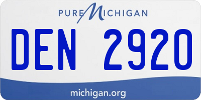 MI license plate DEN2920