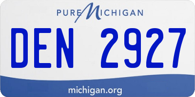 MI license plate DEN2927