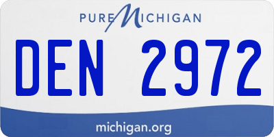 MI license plate DEN2972
