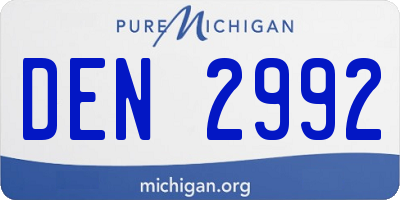 MI license plate DEN2992