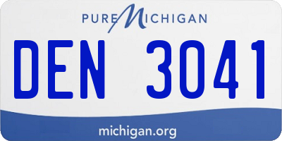 MI license plate DEN3041