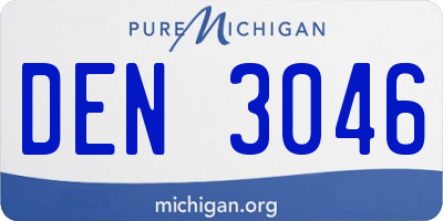 MI license plate DEN3046