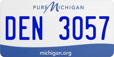 MI license plate DEN3057