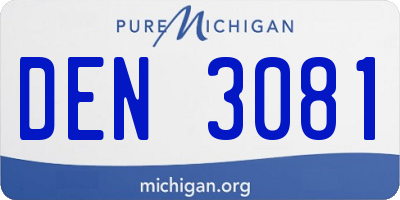 MI license plate DEN3081