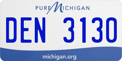 MI license plate DEN3130
