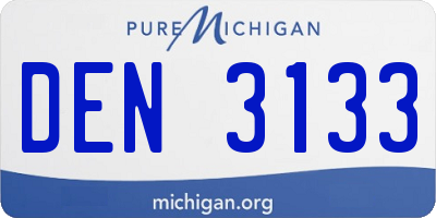 MI license plate DEN3133