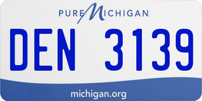 MI license plate DEN3139