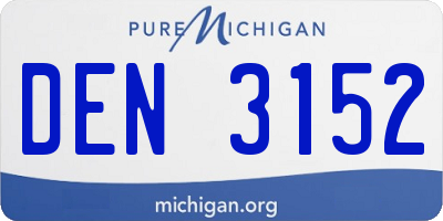 MI license plate DEN3152