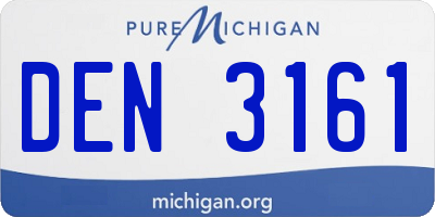 MI license plate DEN3161