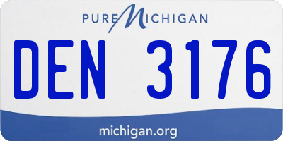 MI license plate DEN3176