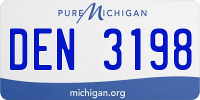 MI license plate DEN3198