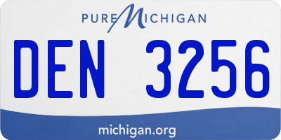 MI license plate DEN3256