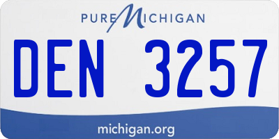 MI license plate DEN3257