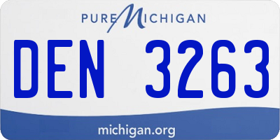 MI license plate DEN3263