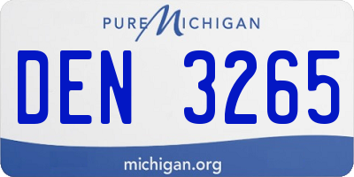 MI license plate DEN3265