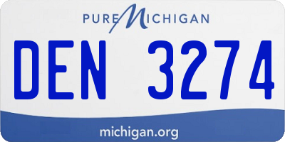MI license plate DEN3274