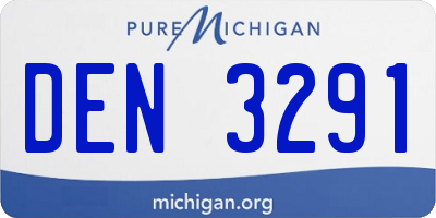 MI license plate DEN3291