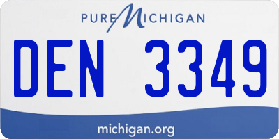 MI license plate DEN3349