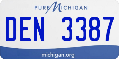 MI license plate DEN3387