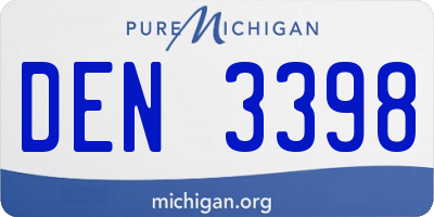 MI license plate DEN3398