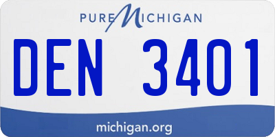 MI license plate DEN3401