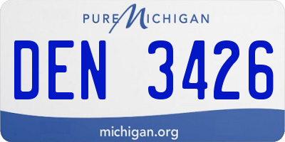 MI license plate DEN3426