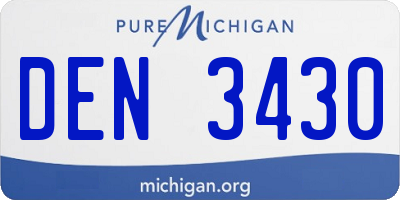 MI license plate DEN3430