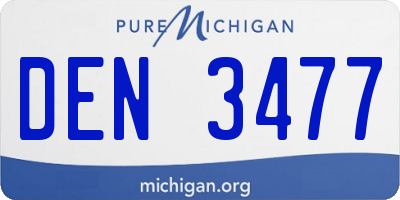 MI license plate DEN3477