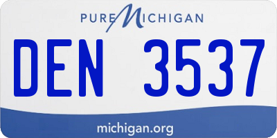 MI license plate DEN3537