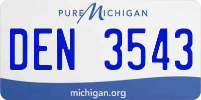 MI license plate DEN3543