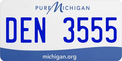 MI license plate DEN3555