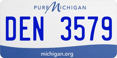 MI license plate DEN3579