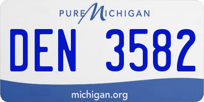 MI license plate DEN3582