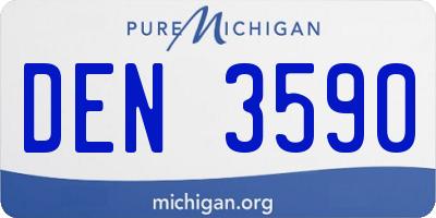 MI license plate DEN3590