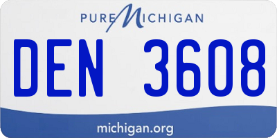 MI license plate DEN3608