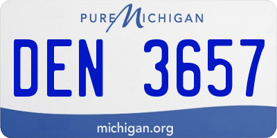 MI license plate DEN3657