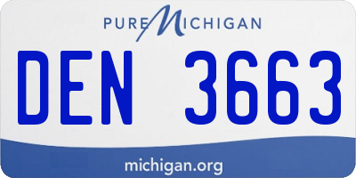 MI license plate DEN3663