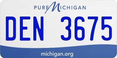 MI license plate DEN3675