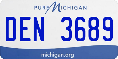 MI license plate DEN3689
