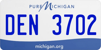 MI license plate DEN3702