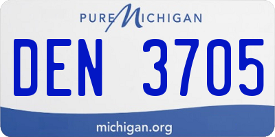 MI license plate DEN3705
