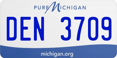 MI license plate DEN3709