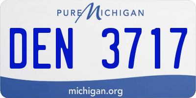 MI license plate DEN3717