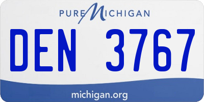 MI license plate DEN3767