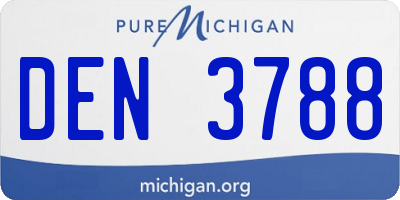 MI license plate DEN3788